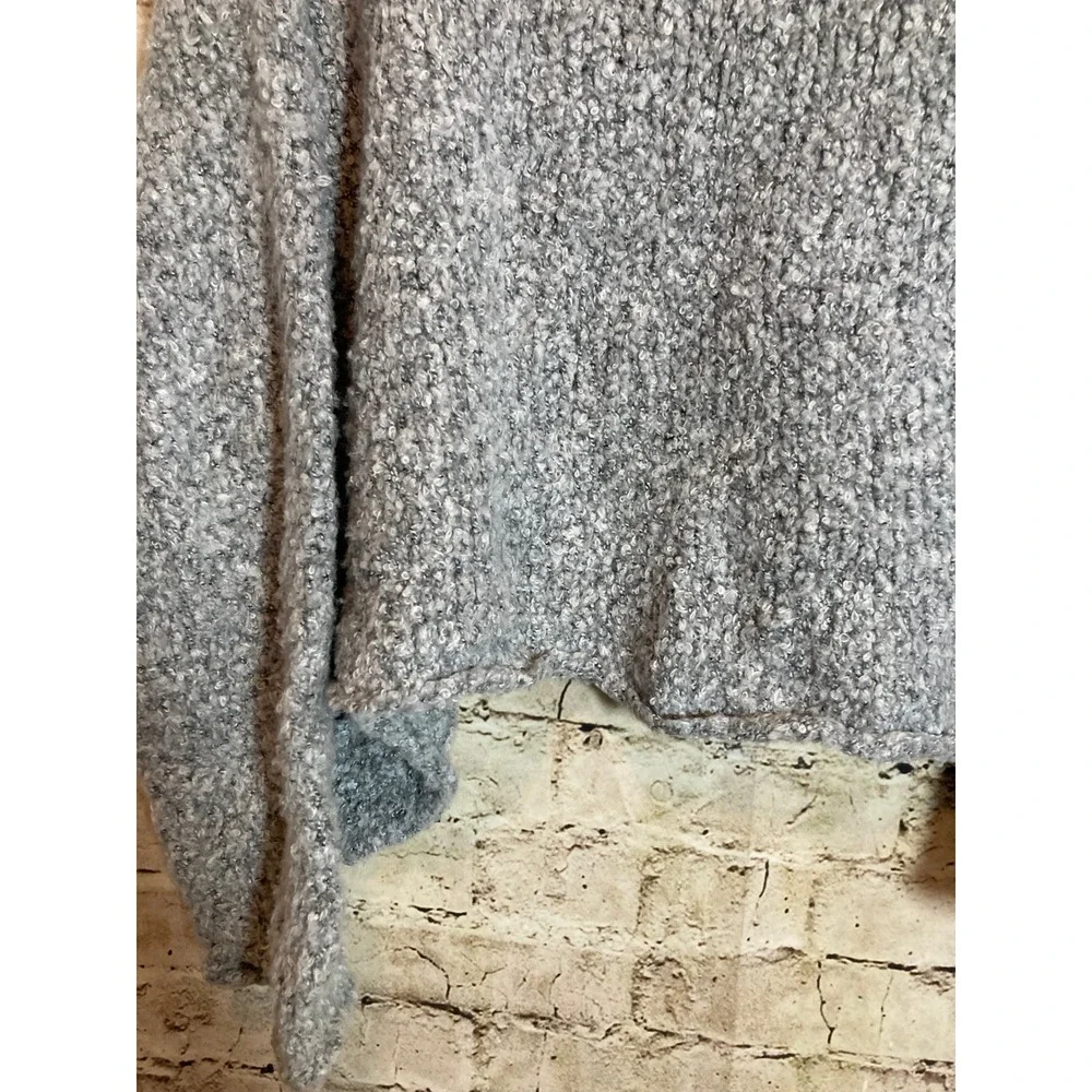 Free People BFF Cowl Neck Sweater Oversized Boxy Large Light Gray Soft Knit - Picture 7 of 15